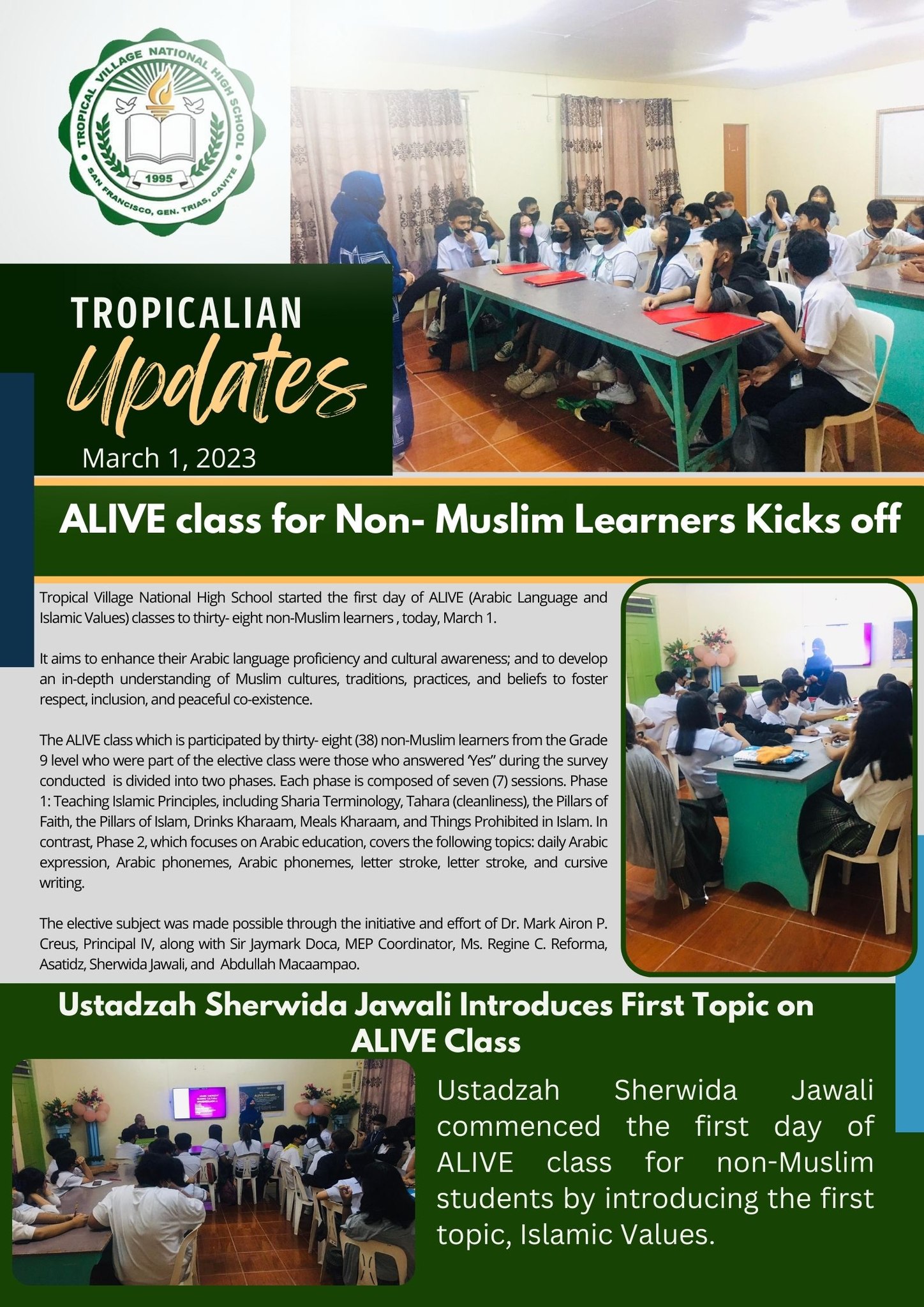 ALIVE class for Non- Muslim Learners Kicks off - Tropical Village ...